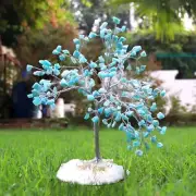 Tree of Life Mini Larimar Crystal Tree Gemstone Home Decore Christmas Gift