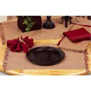 York Ticking Red Placemats - Set of 6