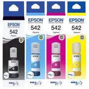 Epson 542 Black Cyan Magenta Yellow Refill 4 Ink Bottle Toner Value Pack