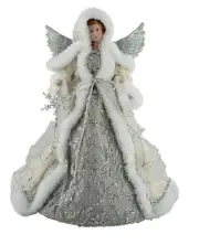 Santa's Workshop 16" Silver Snowfall Tree Topper Angel