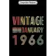 Composition Notebook: Retro Vintage January 1966 53rd Birthday Gift Journal/Notebook Blank Lined Ruled 6x9 100 Pages