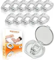 Magnetic Anti Snore Clip (Pack of 12) - Silicone Snoring Nose Clip - A Simple Snore Stopper Solution for Nasal Snorers - Reusable Snoring Device to enjoy a peaceful night's sleep by Mobi Lock Beauty