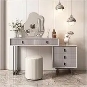 New Furniture Solid Wood Makeup Vanity Set with 3 Drawer Storage Cabinet Makeup Table Multifunctional Dressing Table Modern Vanity Desk Computer Desk