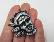 10 Silver Resin Inca Chief Tribal Head Cabochons Charms Crafts Jewelry Making