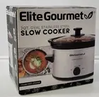 *L) Elite Gourmet 2qt. Oval Stainless Steel Slow Cooker Model MST-275XS