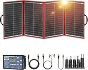 DOKIO 220W 18V High-Efficiency Monocrystalline Foldable Solar Panel Kit with Integrated Charge Controller High Conversion Efficiency for Solar Generator Camping Balcony RVs Off-Grid