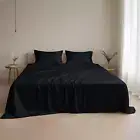 Black Silk Sheets Queen-100% Austrian Eucalyptus Tencel Lyocell 4Pc Sheets Set,