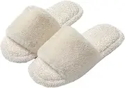 [Generic] Ladies Casual Plush Flat Bottom Ladies Slippers Long Velvet Fashion Slippers Warm Bedroom Women Open Toe Leopard