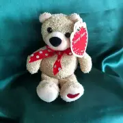 FIGI - 7" PLUSH VALENTINE BEAR - HONEY BEAR