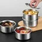Unbreakable Rice Bowl with Lid Stainless Steel Soup Bowl Noodles