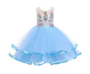 Girls' Unicorn Dress Princess Dress Kids' Skirt Christmas Dress Gauze Dress Kids Dress