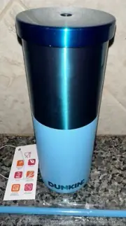 Dunkin Donuts Tumbler Turquoise Matte Shiny With Straw 20oz New Winter 2024