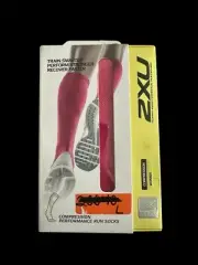 2XU Compression Run High Socks Hot Pink/Gray Large