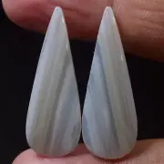 100% Natural Unique Pair White MONTANA Agate 23.30 Cts. Cabochon Loose Gemstone