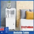 2 Layer Bedside Tables Drawers Side Table Nightstand White Storage Cabinet Wood☀