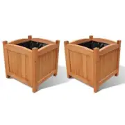 2x Square Raised Garden Bed Flowers Herbs Vegetables Grow Box Pot Planters Wood