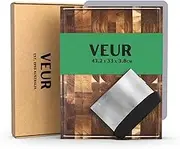 VEUR Large Wooden Chopping Board - Cutting Boards, Mats & Sets, Acacia End Grain Chopping Board Set, Kitchen Set - Butchers Block, Cheese Board, Charcuterie Board (43.2 L x 33 W x 3.8 T)