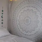 Popular Handicrafts Kp650 Original Silver Ombre Tapestry Mandala Art Hippie Wall