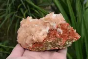 Red Heulandite with Stilbite on Matrix Zeolite Mineral/Crystal/Rock,No Cavansite