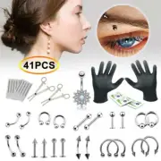 Professional Piercing Navel Tool Kit Belly Ring Tongue Nose Body Studs Earring