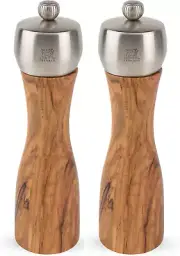 Fidji 8-Inch Pepper & Salt Mill Set, Olive Wood