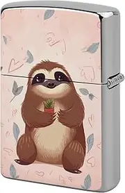 [GHBNK] Cute Sloth Lighter Case, Lighter Protective Cover, Personalized Metal Shell Graffiti Design