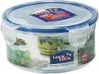 Lock & Lock round Storage Container - Clear/Blue, 600 Ml