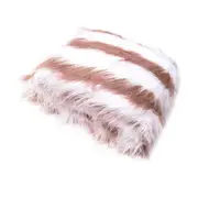 Striped Luxury Faux Fur Long Hair Extra Large Throw Blanket 152 x 203 cm