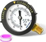 MEANLIN MEASURE 0~60Psi Plastic Frame 1/4" NPT Start and Clean Filter Pressure Gauge，Suitable for Swimming Pool, spa, Aquarium，Lower Mount