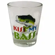 Kiss My Bass Shot Glass Fishing Barware Gifts Novelty Party Colorful Fishing