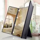 Tri-Fold Makeup Mirror LED Light Portable Travel Compact Pocket Mirrors Magnifys