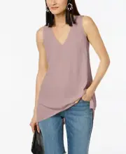 INC International Concepts Womens Handkerchief Hem Top Pale Mauve Size Medium