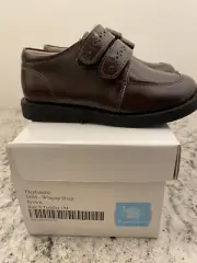 Elephantito Brown Wing Tip Double Strap Dress Shoe US8 NIB