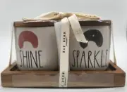 Rae Dunn Sparkle & Shine Bathroom Canister Tray Set Bath Organizer Apothecary