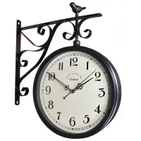 在飛比找樂天市場購物網優惠-時鐘鐘錶裝潢掛鐘時尚裝潢靜音雙面鐘歐式復古創意美式北歐鐘錶掛
