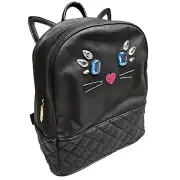Betsey Johnson LB Lucy Quilted Black Cat Backpack School Bag 12"x10"x5.5" NWT