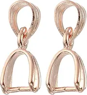 uxcell 2Pcs 925 Sterling Silver Pinch Bail, 13mm Pendant Clasp Pendant Bail Connector Pinch Clip Bail Clasp for Jewelry Making Supplies Bracelet Necklace DIY Craft, Rose Gold