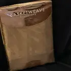 Basketweave Easy Care Tablecloth 90" Round Birch 100% Polyester
