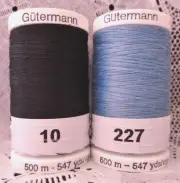 NEW Black & Blue GUTERMANN 100% polyester Sew-all thread 547 yards Spools
