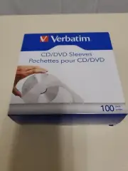 Verbatim CD/DVD Paper Sleeves-with Clear Window Space-saving 100pk