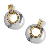 Brighton Two-tone Entrada Silver Gold Post Drop Dangle Hammered Earrings New
