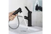 Fountain mode Pull out Basin Mixer Tap Bathroom Sink Vanity Faucets Laundry tap WELS ACA Black
