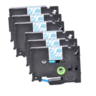 6PK TZM33 TZe-M33 Blue on Matt Clear Label Tape 12mm For Brother P-touch PT-D600