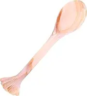 FELTECHELECTR Shell Spoon Reusable Dessert Spoon for Coffee Ice Cream Appetizers Kitchen Utensil with Comfortable Handle for Mixing Serving Desserts