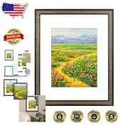 Versatile 16X20 Ornate Black Frame with Textured Finish and Wall Mounting