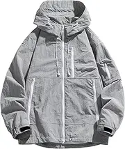 [Generic] Men's Hood Waterproof Jacket Windbreaker Running Golf Hiking Coats Lightweight Softshell Full Zip Jackets