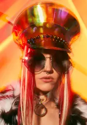 [Funk Plus] Rainbow Ball Chain Captain Hat