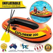 2-Person Explorer 200 Inflatable Boat with Aluminium Oars Water Sports Equipment