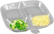 Divided Plates for Kids - Four-Grid Food Plates with Dividers - Square Fruit Dish Household Compartmentalized Tableware Dishwasher-Safe for Baby Camping Home Travel