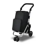 Shopping Trolley Foldable Grocery Cart With Removable Insulated Cooler Bag